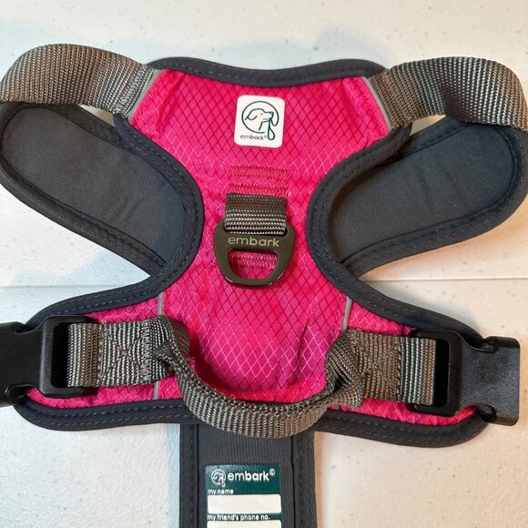 Embark Adventure Dog Harness Pink Medium Polyester Adjustable Reflective Straps - Picture 1 of 8
